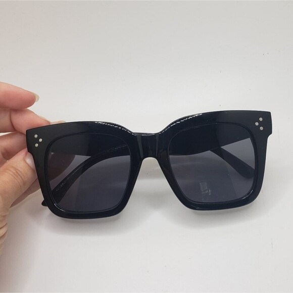 𝅺black cat eye square sunglasses - Picture 4 of 4